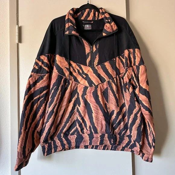 Free People Movement Walk The Line Fleece Jacket Animal Print - Picture 1 of 5